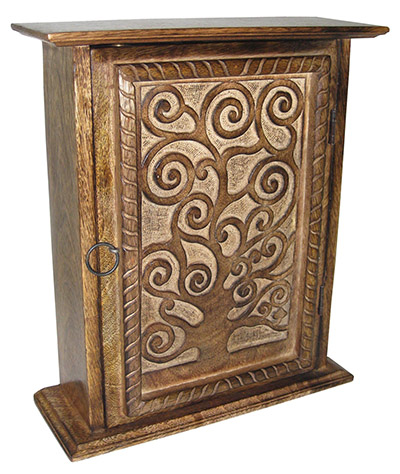 Mango Wood Tree Of Life Design Key Box